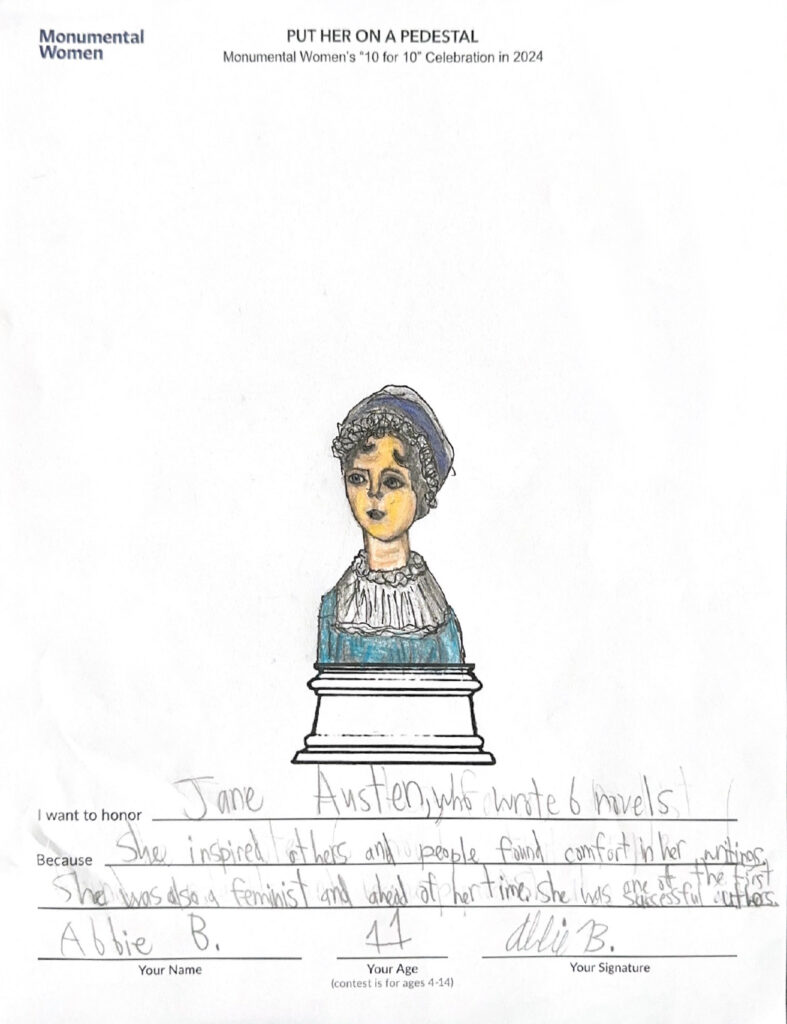 Artwork of Jane Austen
by Abbie Bollinger, 11 years old